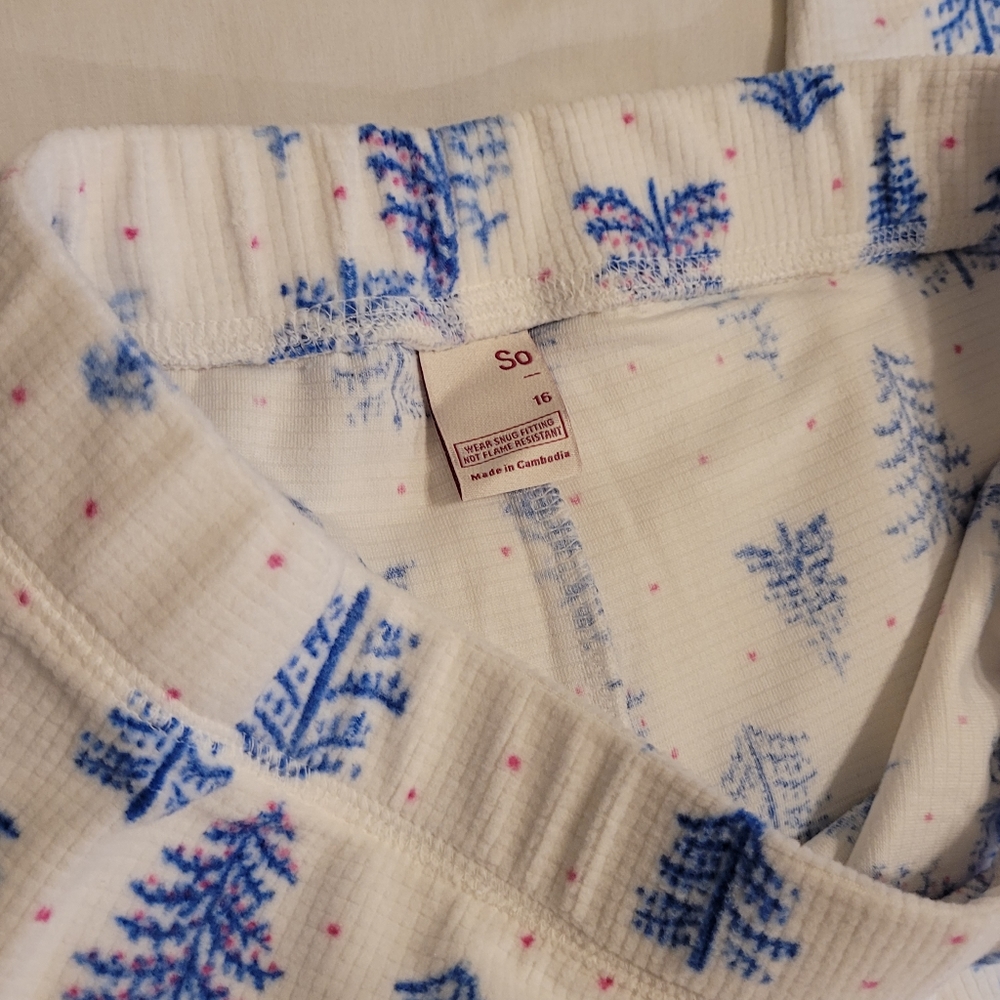 Girl's SO Pajama 2pc Set Snowflakes sz 16 - Picture 7 of 16